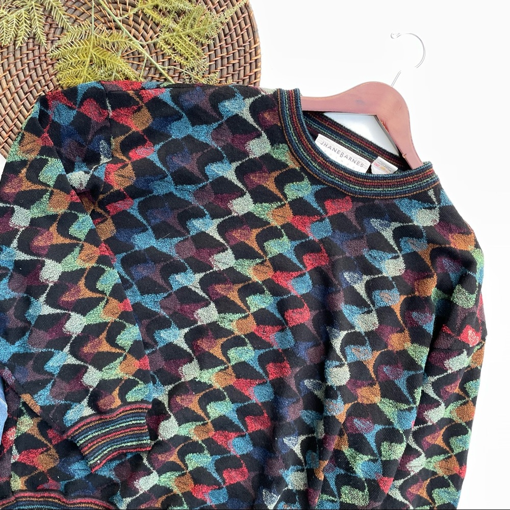 Jhane Barnes Mens Sweater Vintage 90s Colorful Streetwear Wool Blend XXL